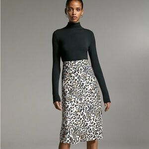 Babaton Leopard Print Slip Skirt